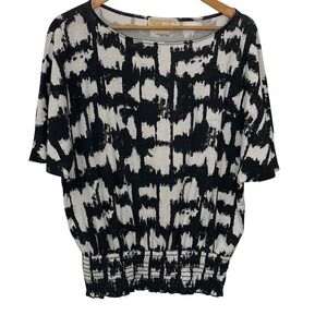 MICHAEL Michael Kors Top Women's Small Petite Black White Blouse